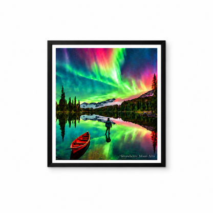 Aurora Borealis by Doug Hauser, framed acrylic print on white