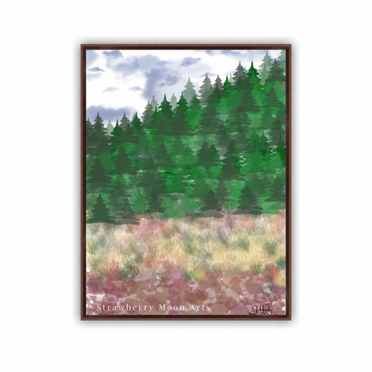 October by Stephanie Anderson framed artwork centered on white